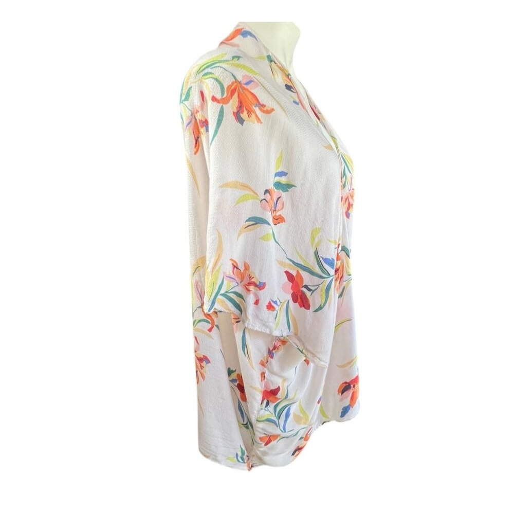 Forever 21 Floral Print Lightweight Open Front Cover-Up OS - Picture 3 of 7
